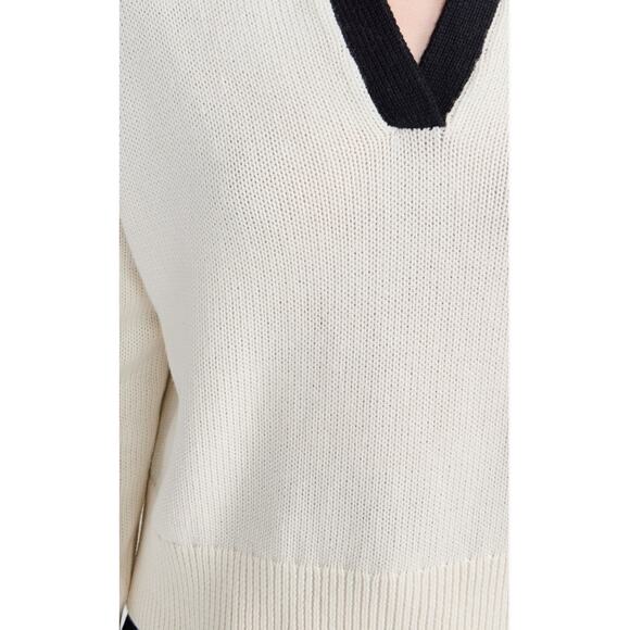 Velvet Lucie v-neck Sweater cream/black NWT X-Small - Picture 5 of 11